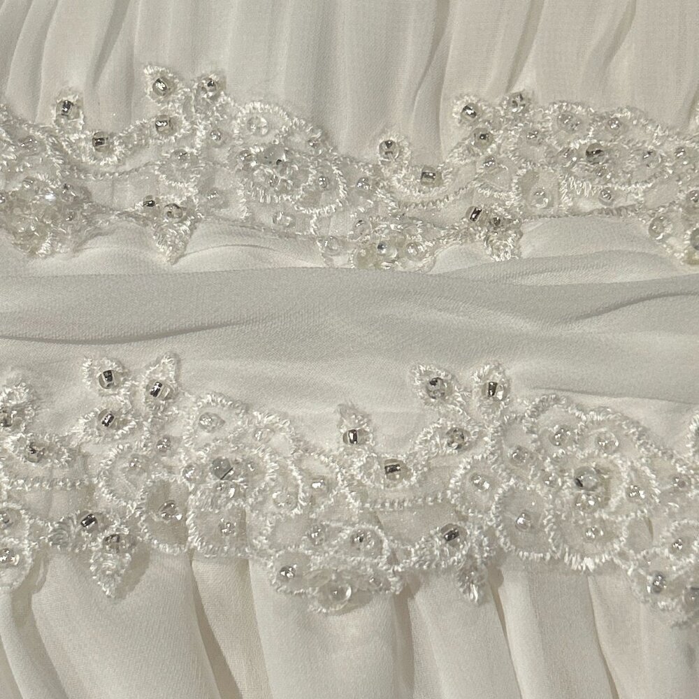 David's Bridal SZ 4 Ivory Full Length Dress Flower Girl Formal Concert Recital - Picture 7 of 9